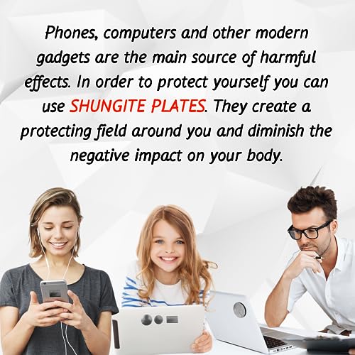 KarelianMasters Shungite Stone Stickers - Natural Stone Adhesive Plates for Phones (Set of 3 Plates) KARELIANMASTERS