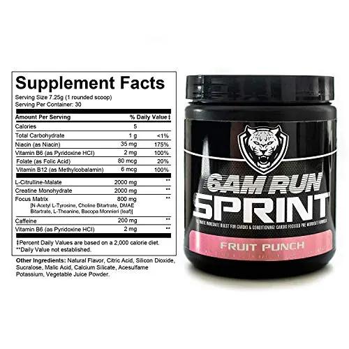 6AM Run Sprint - Pre Workout Powder for Instant Energy Boost for Cardio and Focus 6AM Run