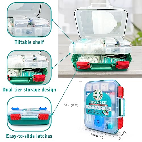 General Medi 420 Pieces Professional First Aid Kit - HardCase First Aid Box - Contains General Medi