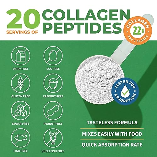 Collagen Peptides Powder Unflavored - Hydrolyzed Collagen Protein Powder