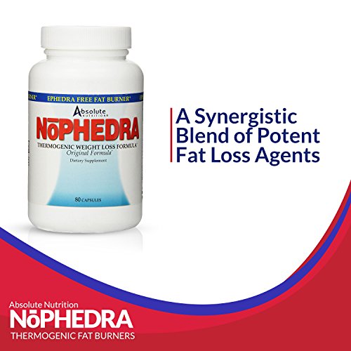 Absolute Nutrition Thermogenic Fat Burners, Nophedra Capsules, 80 Count Bottle