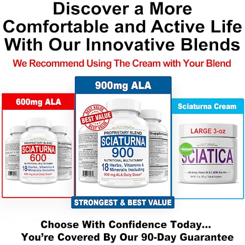 Sciatica Supplement with 600 mg Alpha Lipoic Acid - Sciatic Nerve Support Nuturna
