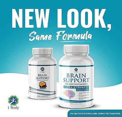1 Body Brain Support: Twin Pack - 90 Capsules Each - Alpha GPC