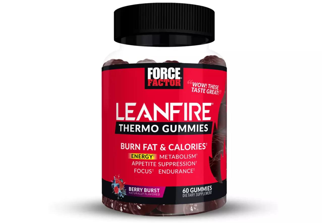 Force Factor LeanFire Thermo Gummies with B12 Vitamins, Caffeine, & Green Coffee Bean