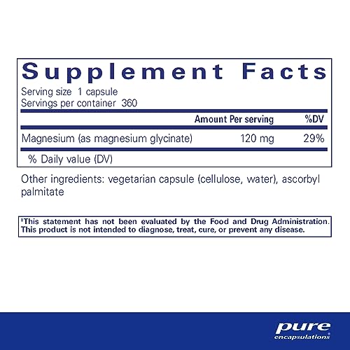 Pure Encapsulations Magnesium (Glycinate) - Supplement to Support Stress Relief, Sleep Pure Encapsulations