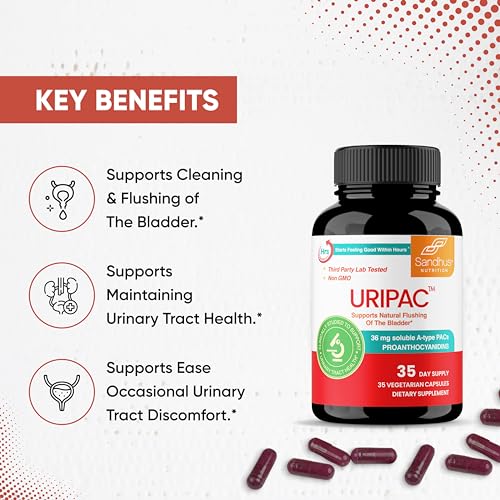 Sandhu's Uripac 35 Vegetarian Capsules with 9X High Strength 240mg Cranberry Sandhu's