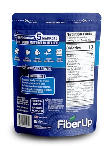 FIBER UP, Delicious Prebiotic Soluble Fiber Supplement, Very Berry Tea, 45 Servings. FIBER UP