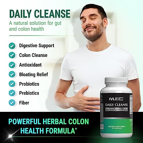 IVL - Daily Cleanse Herbal Colon Health Formula - Detoxification, Probiotic, Digestive Support IVL