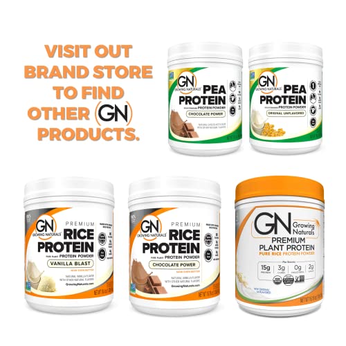 Growing Naturals | Vanilla Rice Powder 15g Plant Protein | 2.8G BCAA, Low-Carb Growing Naturals