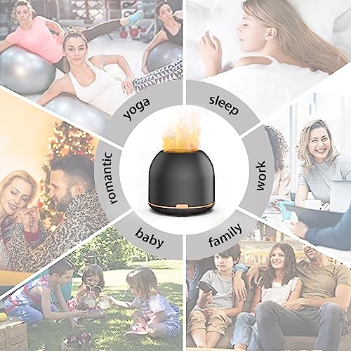 Flame-Light Aroma Diffuser,Ultrasonic Aromatherapy Diffuser with Auto-Off Function Timers Otheya