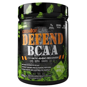 Grenade Defend BCAA Powder, Green Apple, 390 g (7 g BCAA's Per Serving - 30 Servings 
