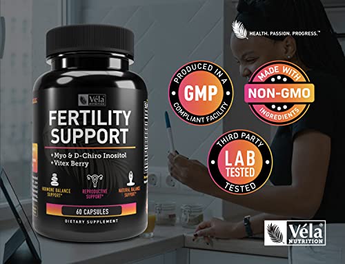 Vela Fertility Support Supplement | + Myo & D-Chiro Inositol + Vitex Berry | Reproductive Support