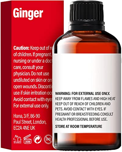 H’ana Pure Ginger Oil for Belly Fat & Pain - 100% Natural Therapeutic Grade Ginger Essentia H'ana