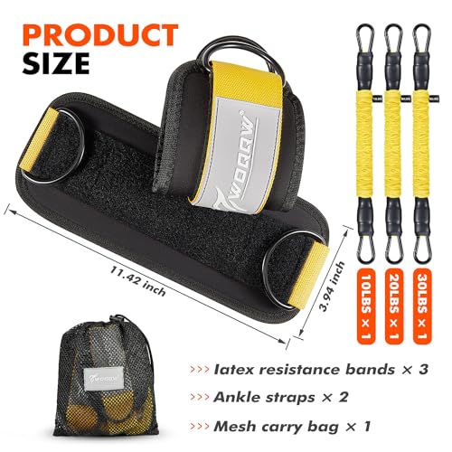 Ankle Resistance Bands with Cuffs, Ankle Bands for Working Out, Glutes Workout Equipment WOQQW