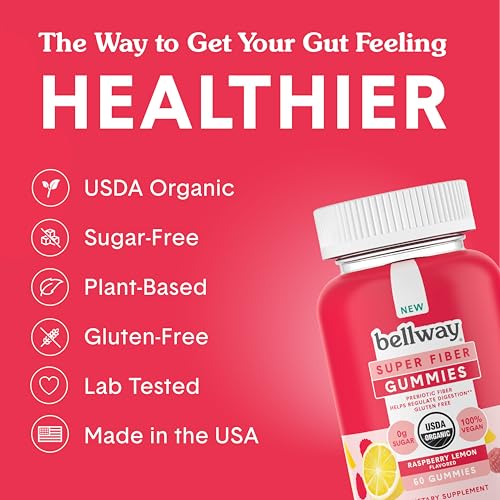 Bellway Super Fiber Gummies for Adults - Sugar Free Organic Fiber Supplement Bellway