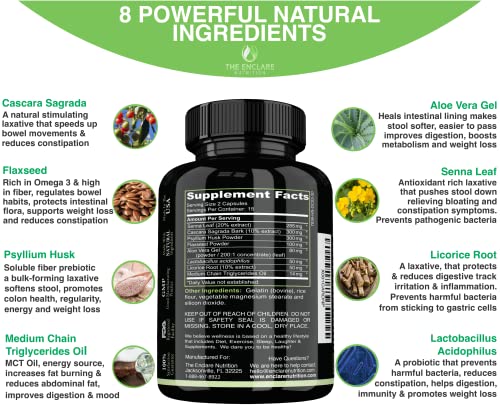 Colon Cleanser Detox. Premium 15 Day Fast-Acting Detox Cleanse Diet Pills, Probiotic THE ENCLARE NUTRITION