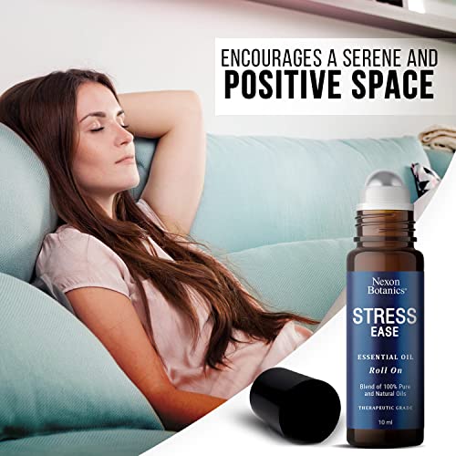 Stress Ease Essential Oil Roll On Blend 10ml - Natural Stress Relief Essential Oils Roll Nexon Botanics
