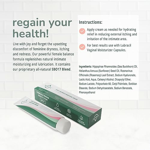 Lubracil - Topical Vulva Cream - Daily Care Moisturizer Helping with Vaginal Dryness, Burning,