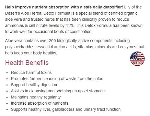 Lily Of The Desert Aloe Vera Detox Formula Lily Of The Desert