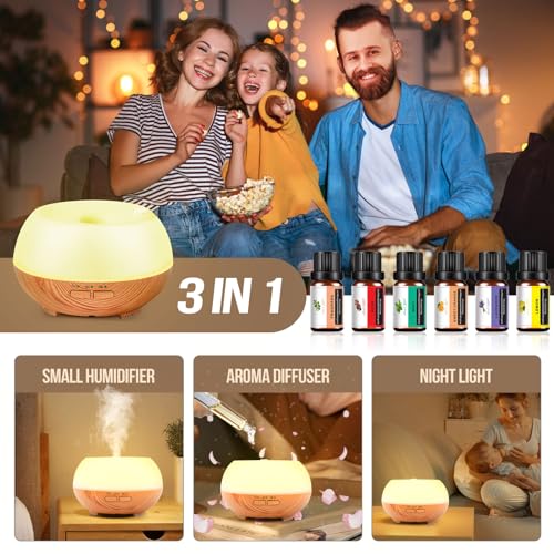 Aromatherapy Essential Oil Diffuser: Cool Mist Aroma Diffuser for Home - Colorful Light Create Ambience Grevol