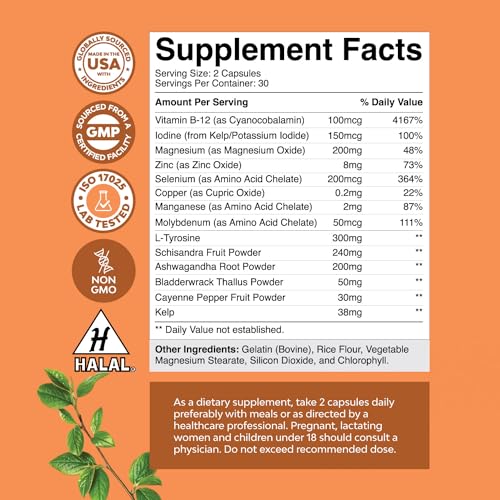 Pure Thyroid Support Supplement for Women - Thyroid Support for Weight Loss Mood Natures Craft