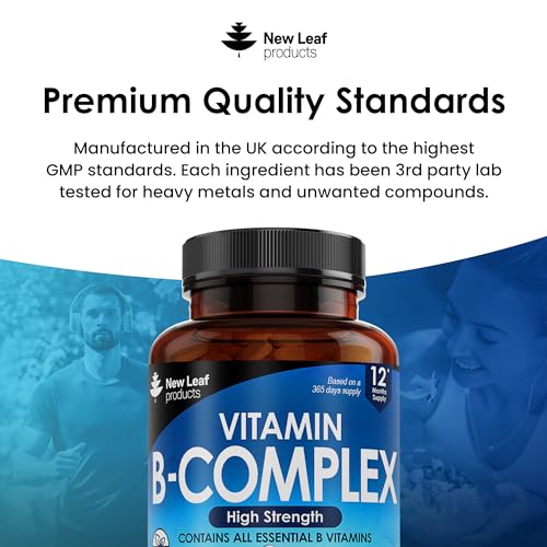 Vitamin B Complex - 365 Small Tablets (One Year Supply) High Strength All 8 B Vitamins NEW LEAF PRODUCTS