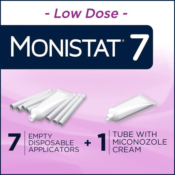 Monistat 7 Vaginal Cream with Tube Plus 7 Disposable Applicators, Anti-Fungal, For Most Vaginal Yeast Monistat