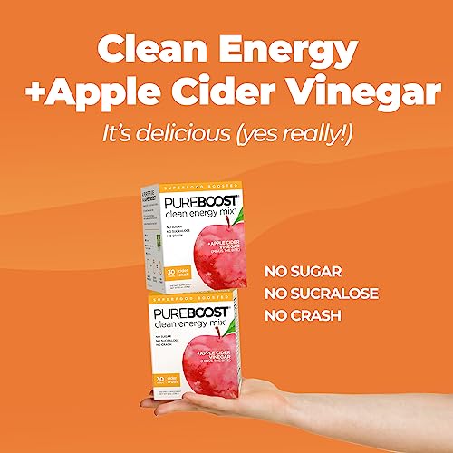 Pureboost Apple Cider Vinegar Superfoods Clean Energy Drink Mix, Boosted with 1,000 mg Pureboost