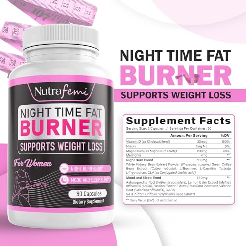 Nutrafemi Night time Fat Burner, Weight Loss Pills for Women – Thermogenic Fat Burner Nutrafemi