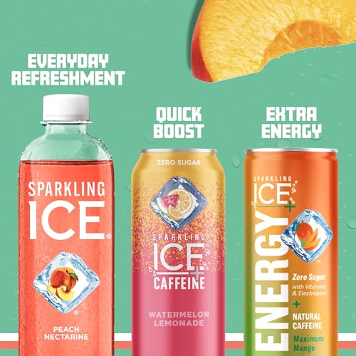 Sparkling Ice, Peach Nectarine Sparkling Water, Zero Sugar Flavored Water, with Vitamins Sparkling ICE