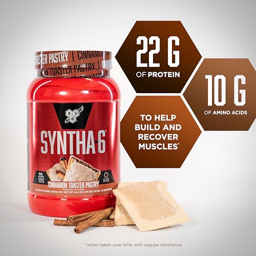 BSN SYNTHA-6 Whey Protein Powder with Micellar Casein, Milk Isolate, Cinnamon Toaster BSN