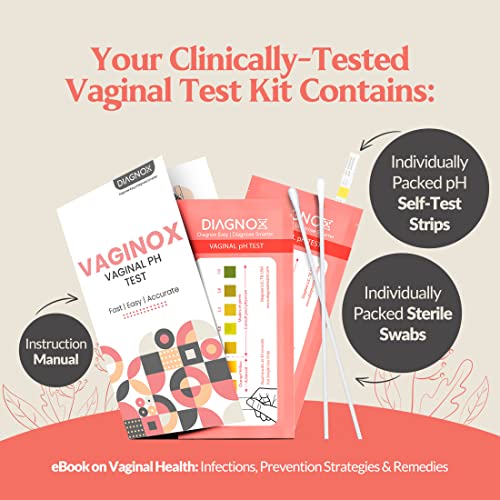 Vaginal PH Test Kit with Sterile Swabs and eBook - Vaginal PH Balance and Yeast Infection Test DIAGNOX HEALTH