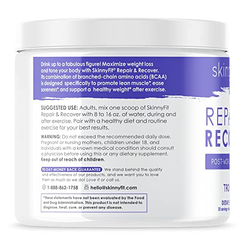 SkinnyFit Repair & Recover 30 Servings: BCAA Powder for Women, Branched Chain Amino SkinnyFit