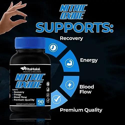VitaHalal Nitric Oxide Supplement - Powerful Nitric Oxide Booster for Men to Support Blood