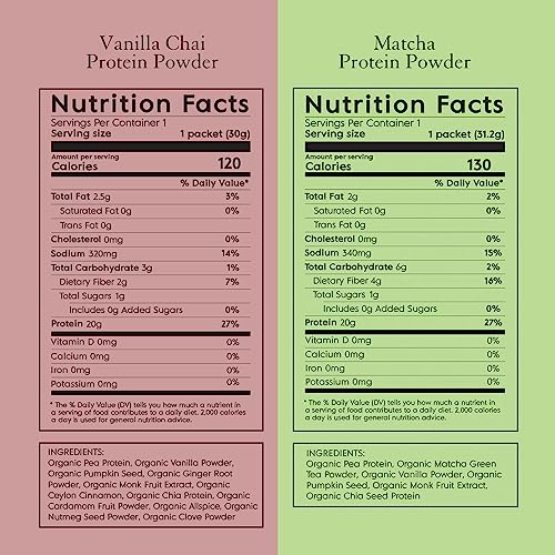 Truvani Organic Vegan Protein Powder Sample Pack - 20g of Plant Based Protein, Organic Truvani