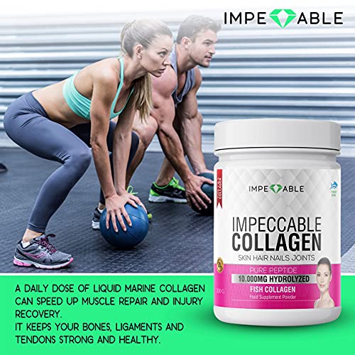 IMPECCABLE Collagen Premium 10.000 mg Pure peptide hydrolyzed Marine Collagen Powder Impeccable