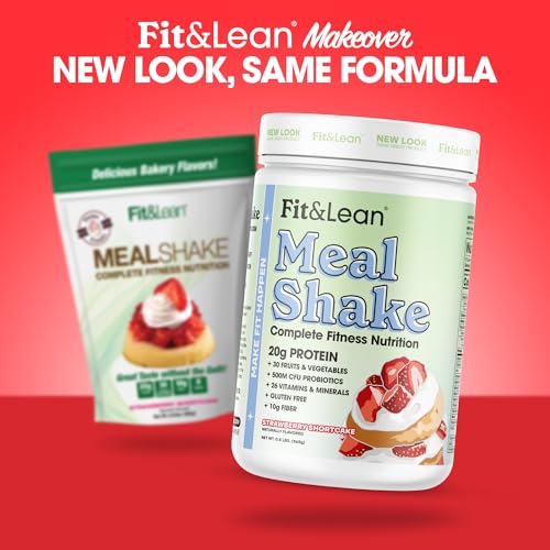 Fit & Lean Meal Shake, Fat Burning Meal Replacement, Protein, Fiber, Probiotics, Strawberry Fit & Lean