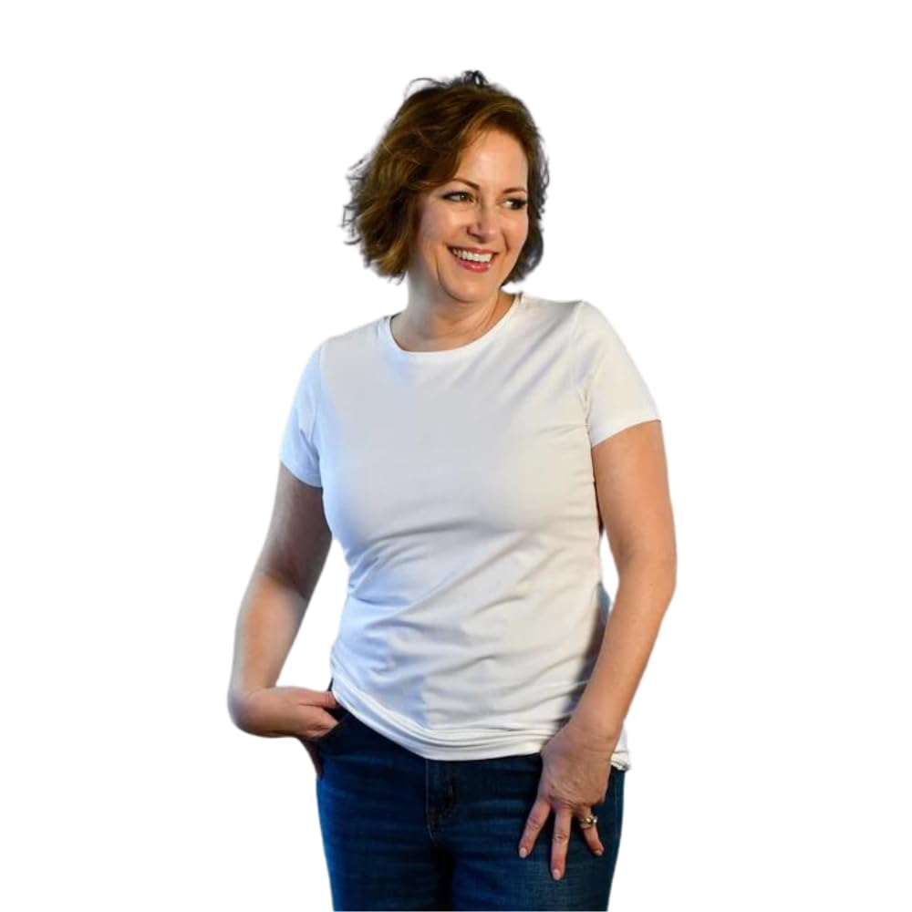 tempagenix - Women's Temperature Regulating Menopause T-Shirt, Short Sleeve, Absorbs, Stores