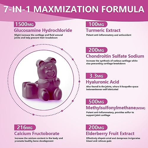 UPNEUTRI Glucosamine Chondroitin Gummies Sugar Free, Extra Strength 1500mg UPNEUTRI