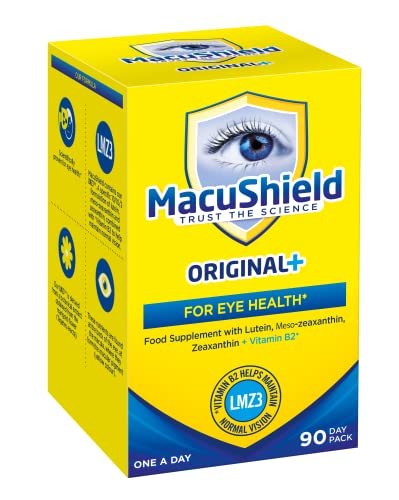 MacuShield Original Plus Capsules - 90 Day Pack, Eye Health Food Supplement containing Macushield