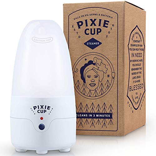 Pixie Menstrual Cup & Disc Steamer Sterilizer - Ranked 1 for The Best Steamer - Kills 99.9% of Germs