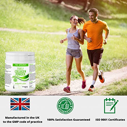 Collagen Powder Marine Supplement | Hydrolyzed Protein peptides with Hyaluronic Acid Vitamin C Biotin etc for Women Men Pure Food Supplements