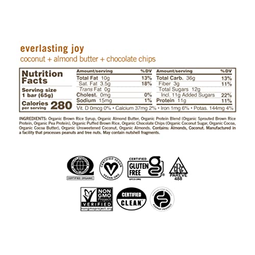 GoMacro MacroBar Organic Vegan Protein Bars - Coconut + Almond Butter + Chocolate GoMacro