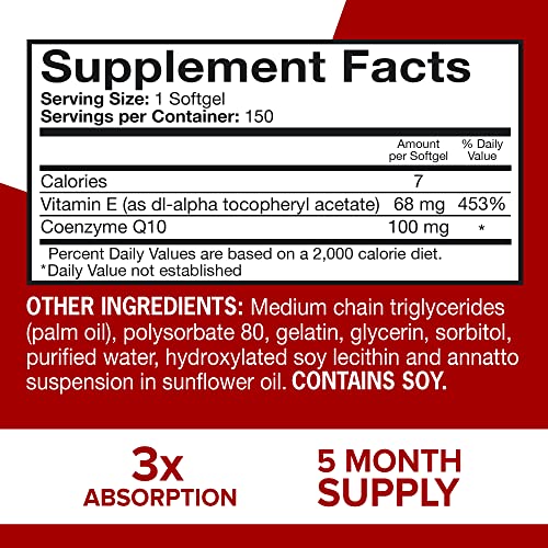 Qunol Ultra CoQ10 100mg Softgels- 3X Better Absorption Coenzyme Q10 Supplements Qunol