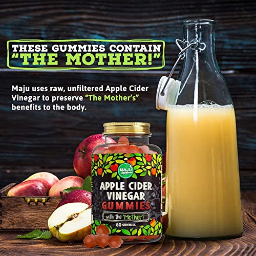 Apple Cider Vinegar Gummies with Mother - Weight Management & Detox - 2X Stronger Maju Superfoods