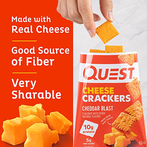 Quest Nutrition Cheese Crackers, Cheddar Blast, High Protein, Low Carb, Made with Real Cheese Quest Nutrition