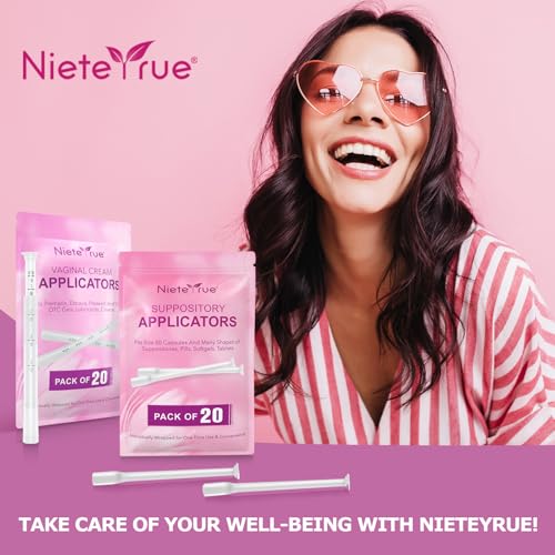 Nieteyrue 20-Packs Suppository Applicators for Women, Disposable, Individually Wrapped Nieteyrue