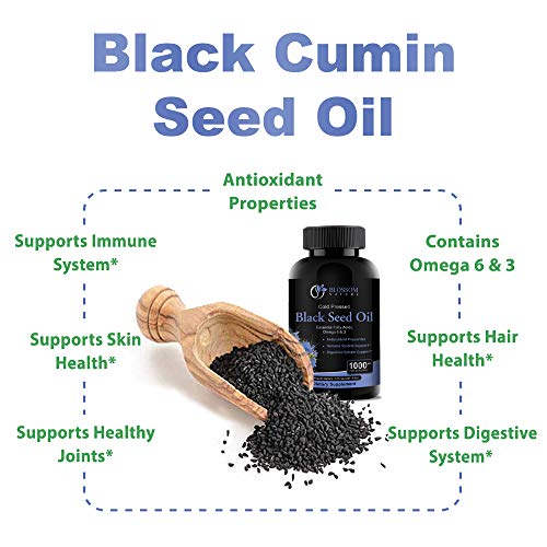 Black Seed Oil Capsules 1000mg - Premium Black Cumin Seed Oil Capsules - Black Seed Blossom Nature