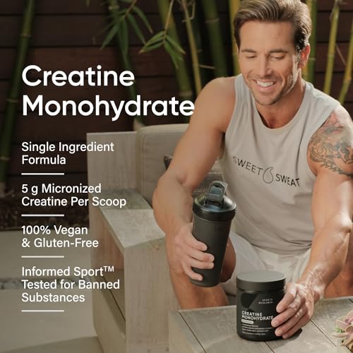 Sports Research Creatine Monohydrate - Gain Lean Muscle, Improve Performance Sports Research