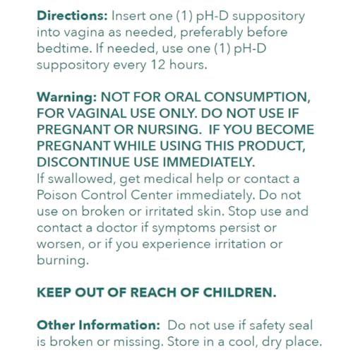 pH-D Feminine Health - 600 mg Boric Acid Suppositories - Woman Owned - for Vaginal Odor Use - 12 Count pH-D Feminine Health Support